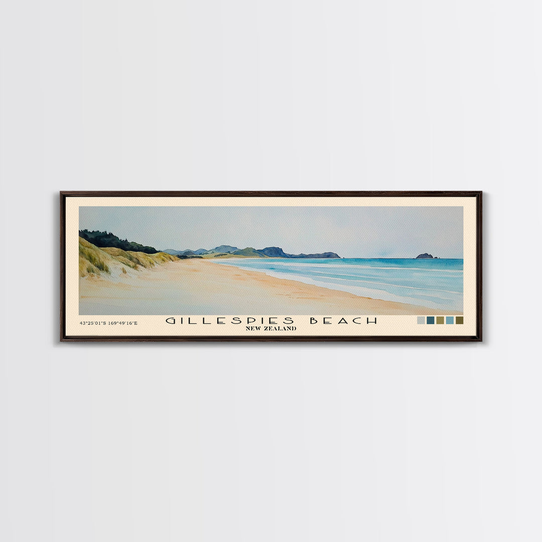 Gillespies Beach, New Zealand Watercolor Print, Vacation Gift, New Zealand Wall Art, Vacation Wall Art, Vacatation Memories, Beach Decor, Beach Or Lakehouse Art