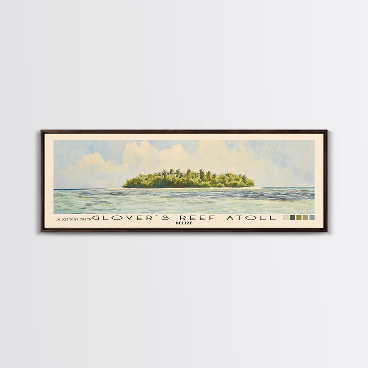 Glover’s Reef Atoll, Belize Watercolor Beach Print, Vacation Gift, Belize Wall Art, Beach Painting, Beach Decor, Beach Painting