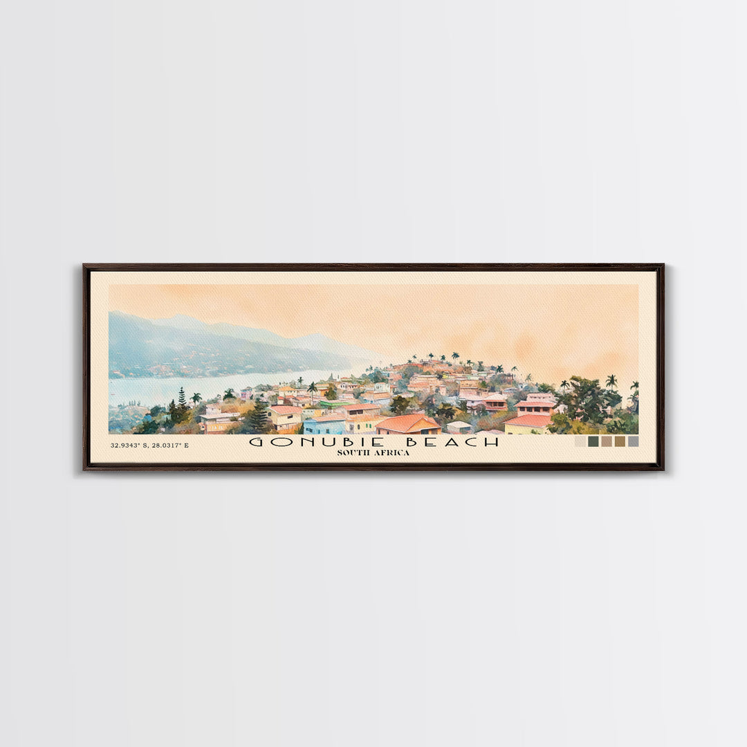 Gonubie Beach, South Africa Watercolor Print, Vacation Gift, South Africa Wall Art, Beach Painting, Beach Decor, Beach Or Lakehouse Art