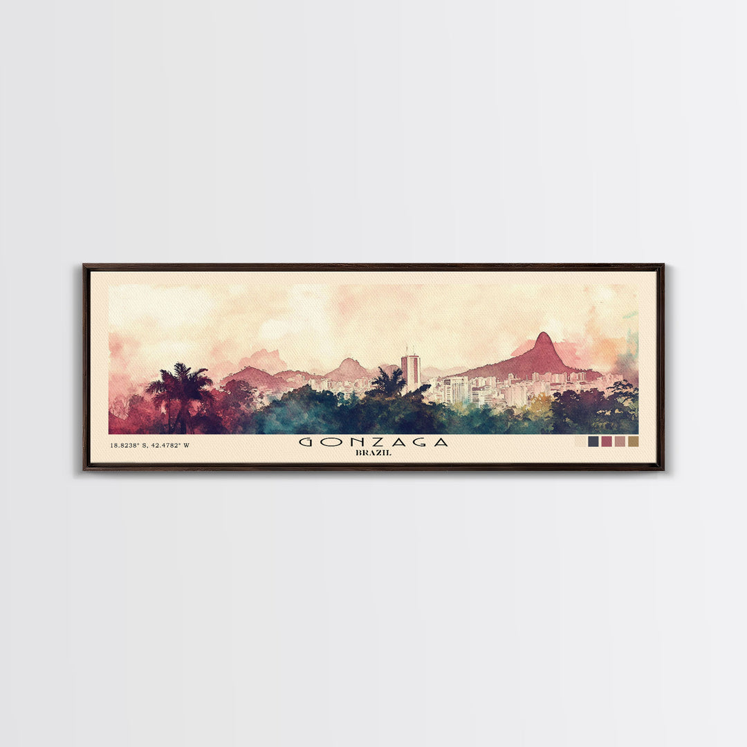 Gonzaga, Brazil Watercolor Beach Print, Vacation Gift, Brazil Wall Art, Beach Painting, Beach Decor, Beach Painting