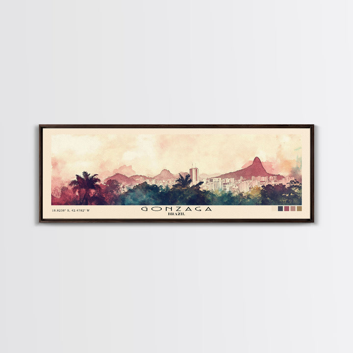 Gonzaga, Brazil Watercolor Beach Print, Vacation Gift, Brazil Wall Art, Beach Painting, Beach Decor, Beach Painting