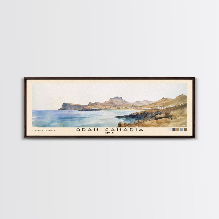 Gran Canaria, Spain Watercolor Beach Print, Vacation Gift, Spain Wall Art, Beach Painting, Beach Decor, Beach Painting