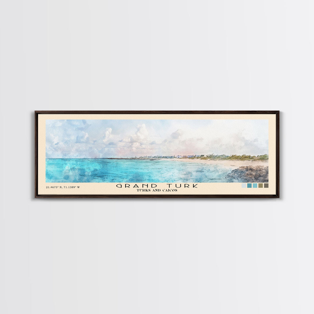 Grand Turk, Turks and Caicos Watercolor Beach Print, Vacation Gift, Turks and Caicos Wall Art, Beach Painting, Beach Decor, Beach Painting