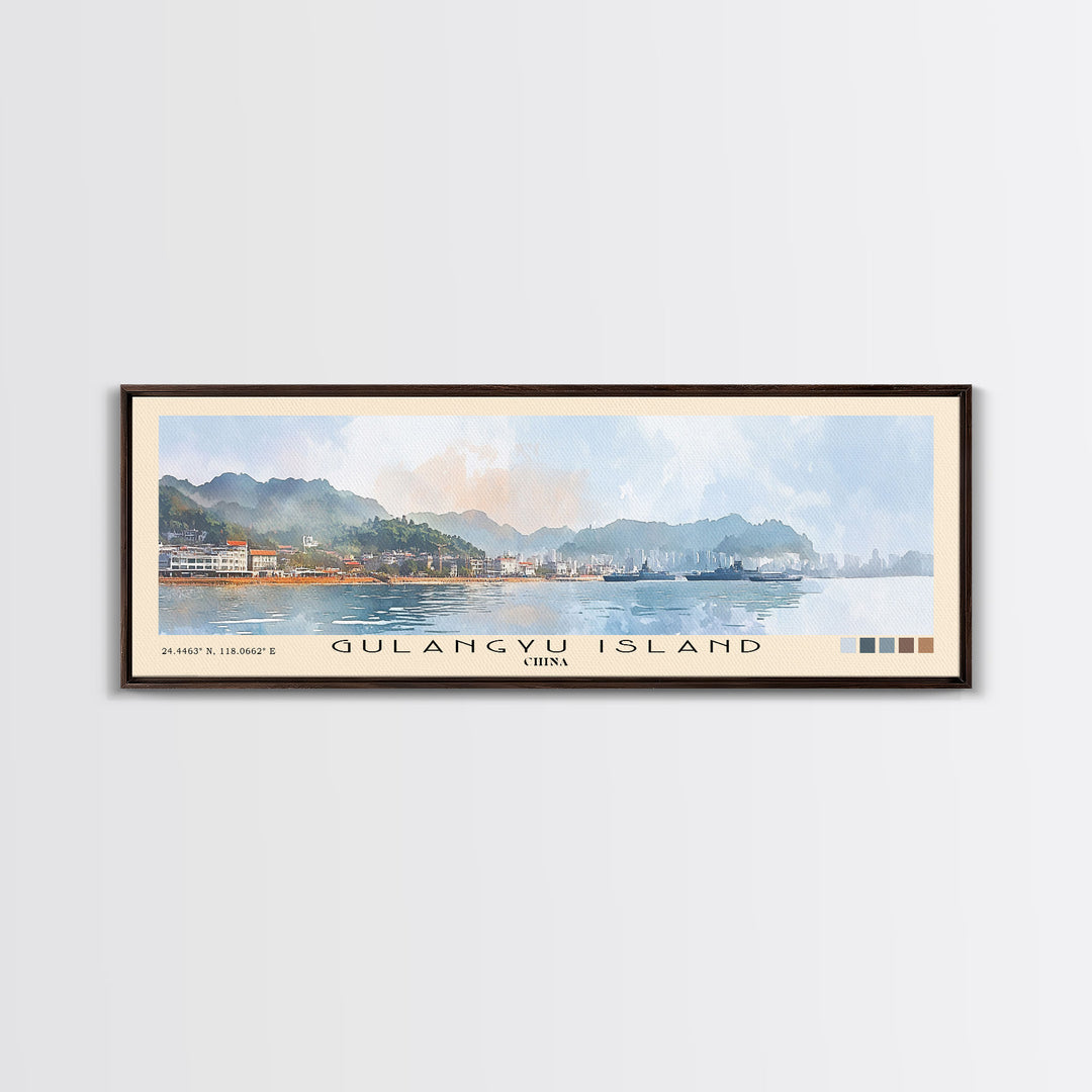 Gulangyu Island, China Watercolor Beach Print, Vacation Gift, China Wall Art, Beach Painting, Beach Decor, Beach Painting