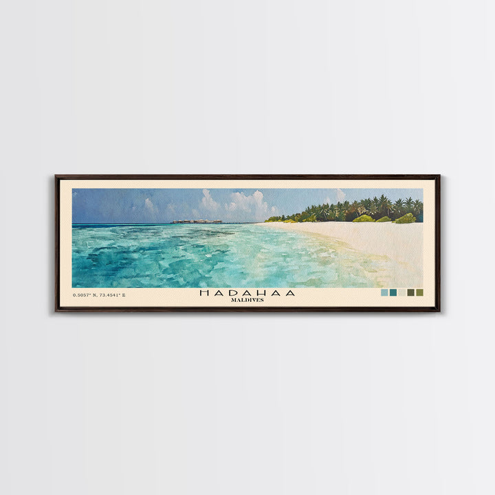 Hadahaa, Maldives Watercolor Print, Vacation Gift, Maldives Wall Art, Vacation Wall Art, Vacatation Memories, Beach Decor, Beach Or Lakehouse Art