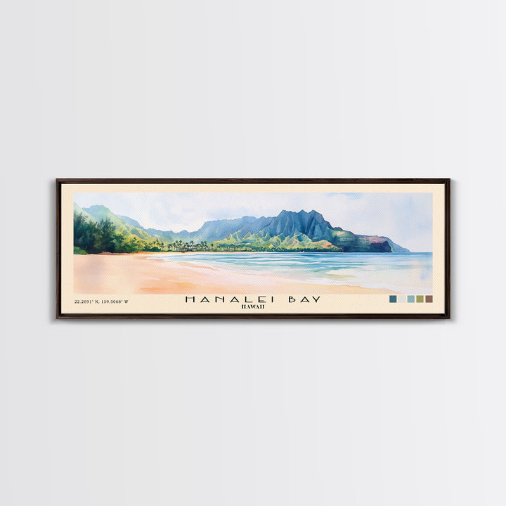 Hanalei Bay, Hawaii Watercolor Print, Vacation Gift, Hawaii Wall Art, Vacation Wall Art, Vacatation Memories, Beach Decor, Beach Or Lakehouse Art