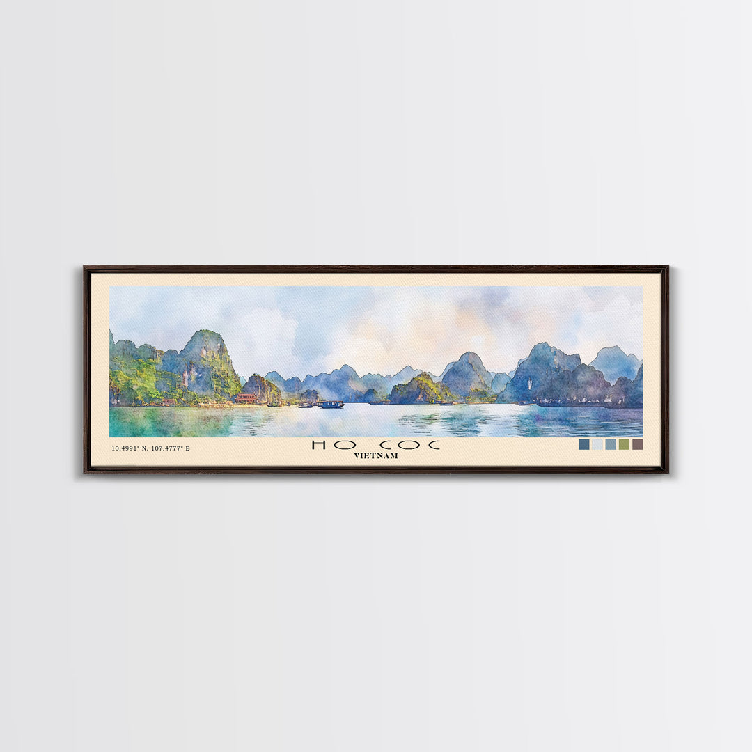 Ho Coc, Vietnam Watercolor Print, Vacation Gift, Vietnam Wall Art, Beach Painting, Beach Decor, Large Wall Art, Wood Frame Art