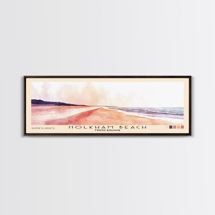 Holkham Beach, United Kingdom Watercolor Beach Print, Vacation Gift, United Kingdom Wall Art, Beach Painting, Beach Decor, Beach Painting