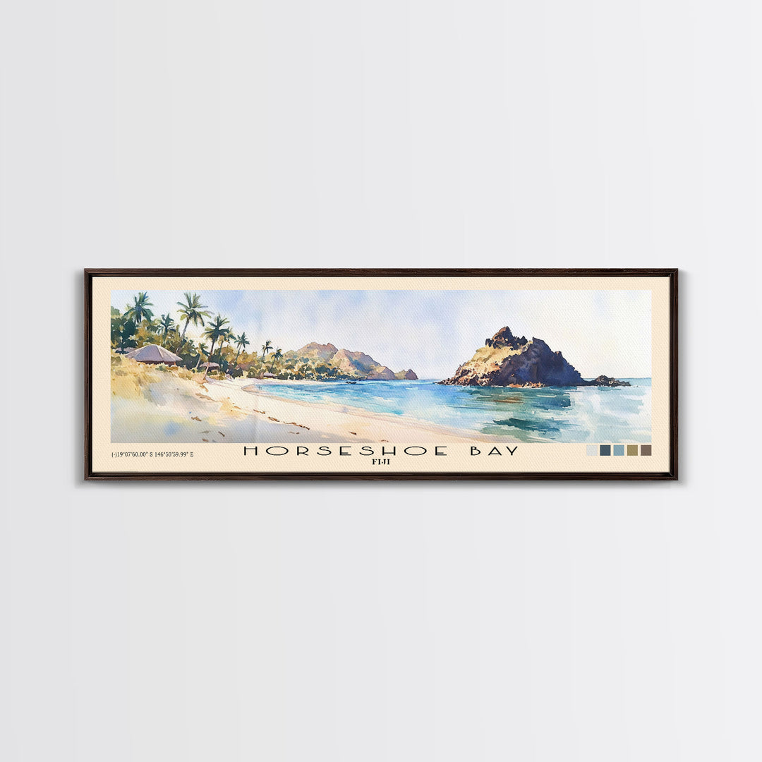 Horseshoe Bay, Fiji Watercolor Print, Vacation Gift, Fiji Wall Art, Vacation Wall Art, Vacatation Memories, Beach Decor, Beach Or Lakehouse Art