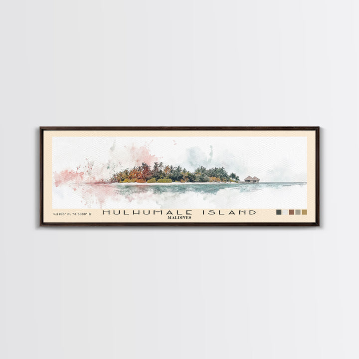 Hulhumale Island, Maldives Watercolor Print, Vacation Gift, Maldives Wall Art, Vacation Wall Art, Vacatation Memories, Beach Decor, Beach Or Lakehouse Art