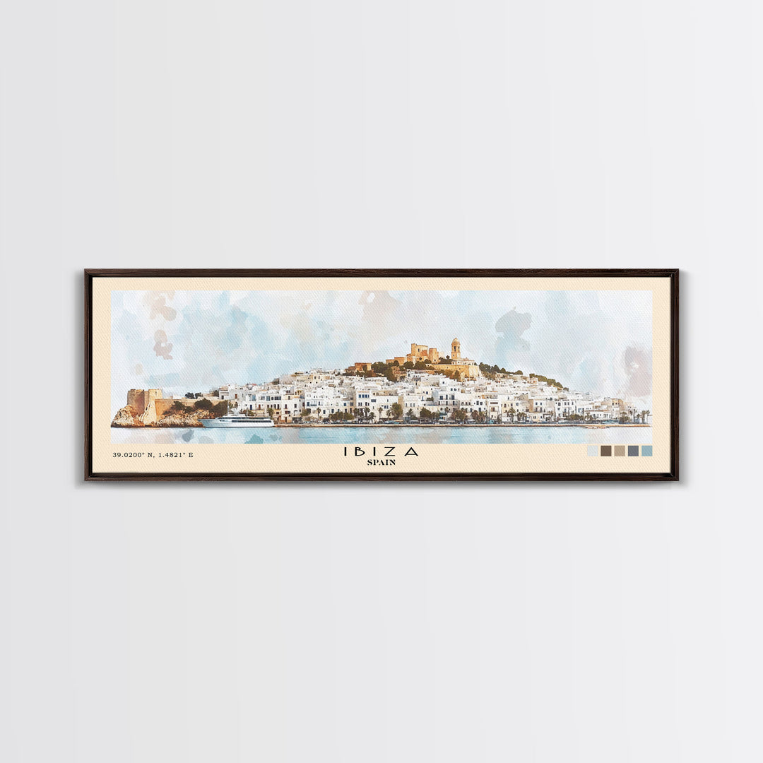 Ibiza, Spain Watercolor Print, Vacation Gift, Spain Wall Art, Beach Painting, Beach Decor, Beach Or Lakehouse Art