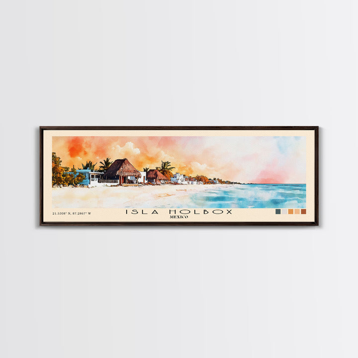 Isla Holbox, Mexico Watercolor Print, Vacation Gift, Mexico Wall Art, Beach Painting, Beach Decor, Beach Or Lakehouse Art