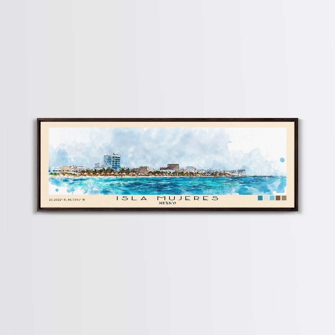 Isla Mujeres, Mexico Watercolor Beach Print, Vacation Gift, Mexico Wall Art, Beach Painting, Beach Decor, Beach Painting