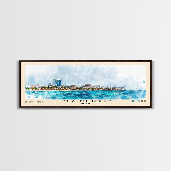 Isla Mujeres, Mexico Watercolor Beach Print, Vacation Gift, Mexico Wall Art, Beach Painting, Beach Decor, Beach Painting
