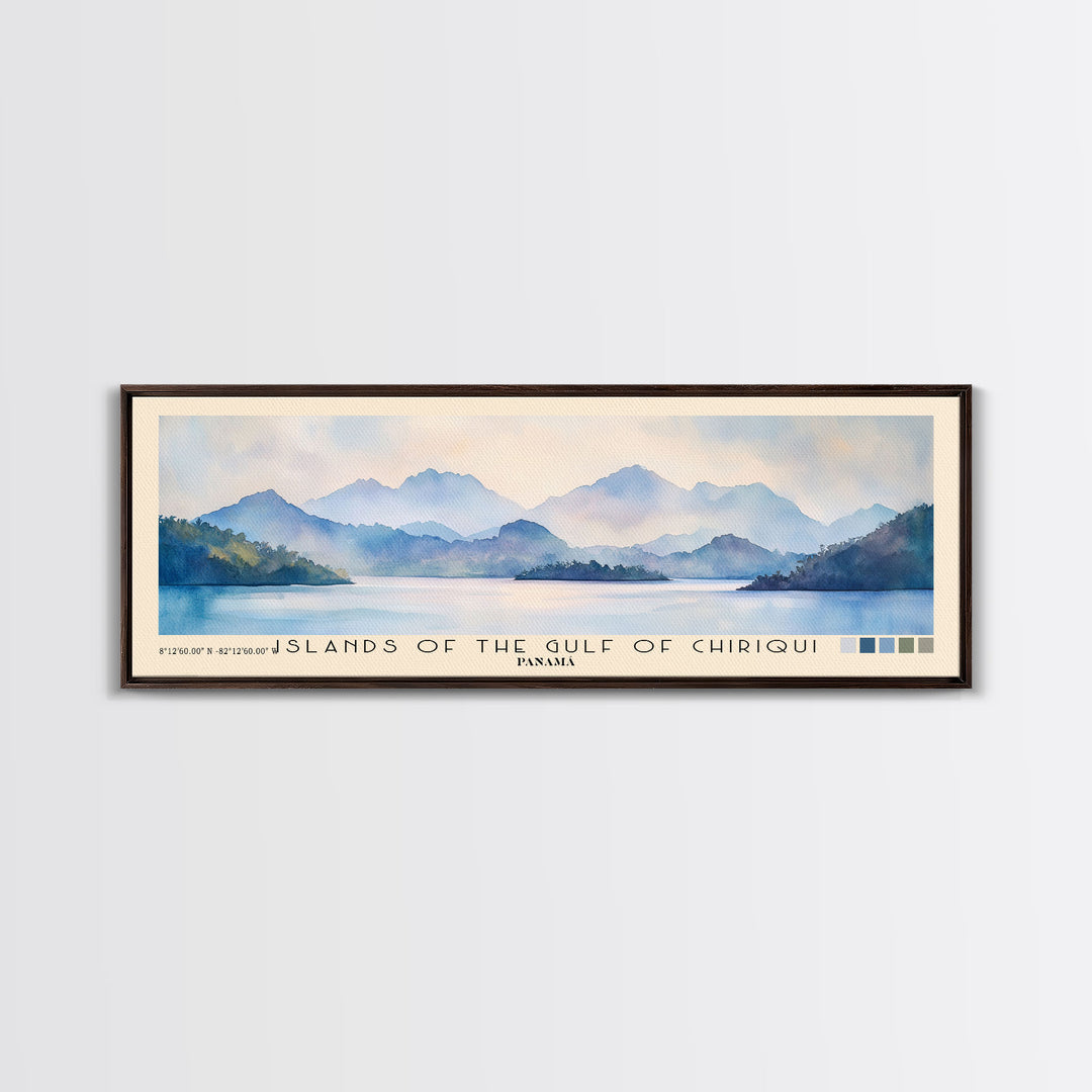 Islands of the Gulf of Chiriqui, Panamá Watercolor Beach Print, Vacation Gift, Panamá Wall Art, Beach Painting, Beach Decor, Beach Painting