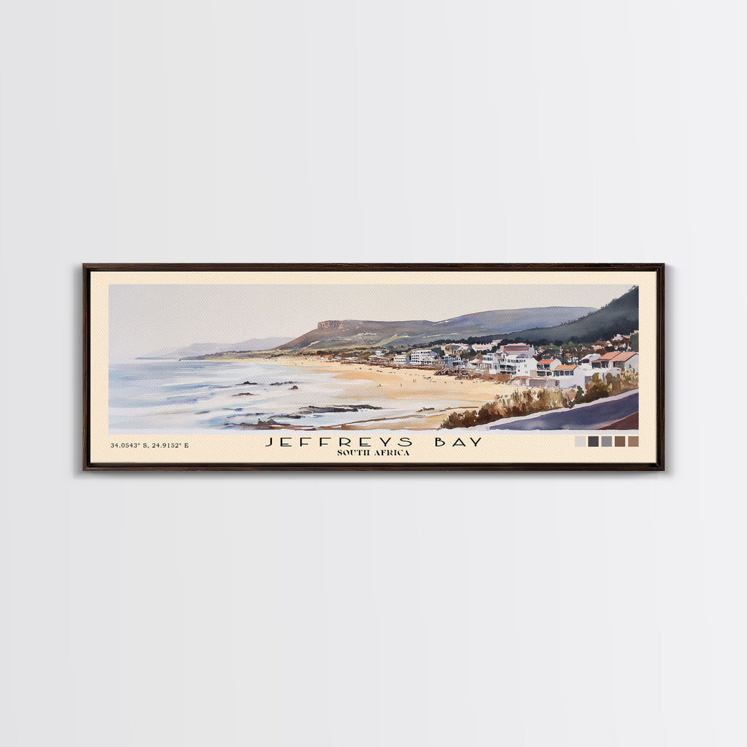 Jeffreys Bay, South Africa Watercolor Print, Vacation Gift, South Africa Wall Art, Beach Painting, Beach Decor, Large Wall Art, Wood Frame Art