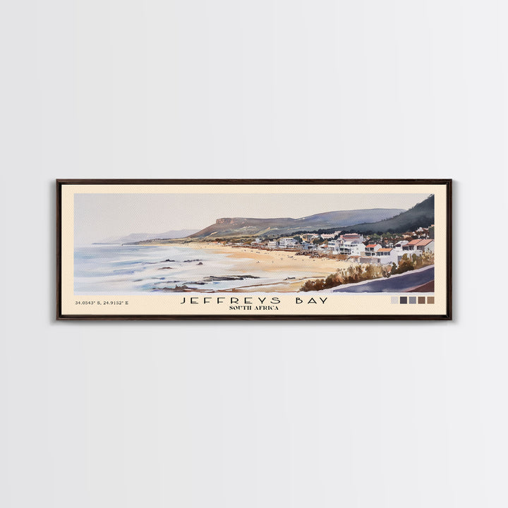 Jeffreys Bay, South Africa Watercolor Print, Vacation Gift, South Africa Wall Art, Beach Painting, Beach Decor, Large Wall Art, Wood Frame Art