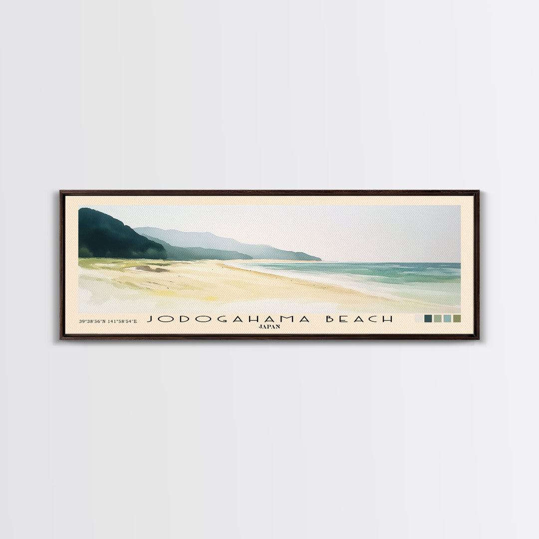 Jodogahama Beach, Japan Watercolor Print, Vacation Gift, Japan Wall Art, Beach Painting, Beach Decor, Beach Or Lakehouse Art