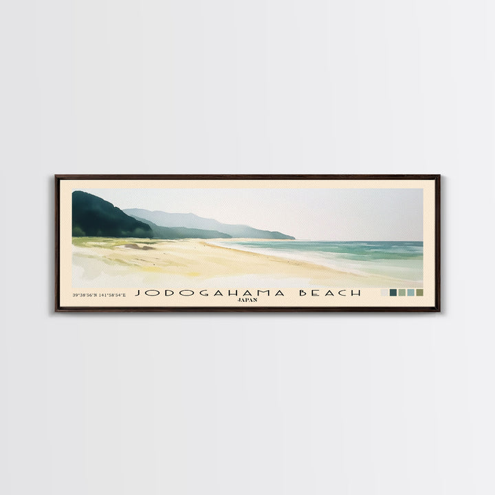 Jodogahama Beach, Japan Watercolor Print, Vacation Gift, Japan Wall Art, Beach Painting, Beach Decor, Beach Or Lakehouse Art