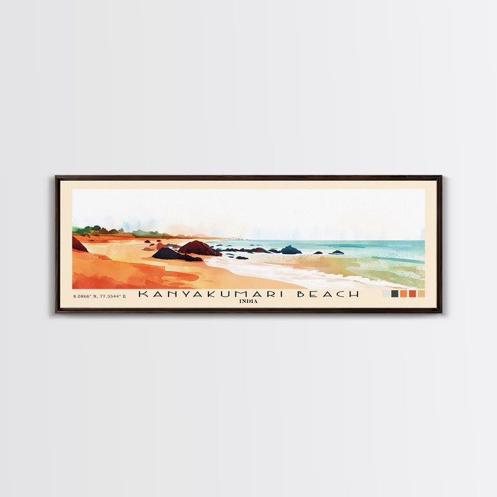 Kanyakumari Beach, India Watercolor Print, Vacation Gift, India Wall Art, Vacation Wall Art, Vacatation Memories, Beach Decor, Beach Or Lakehouse Art