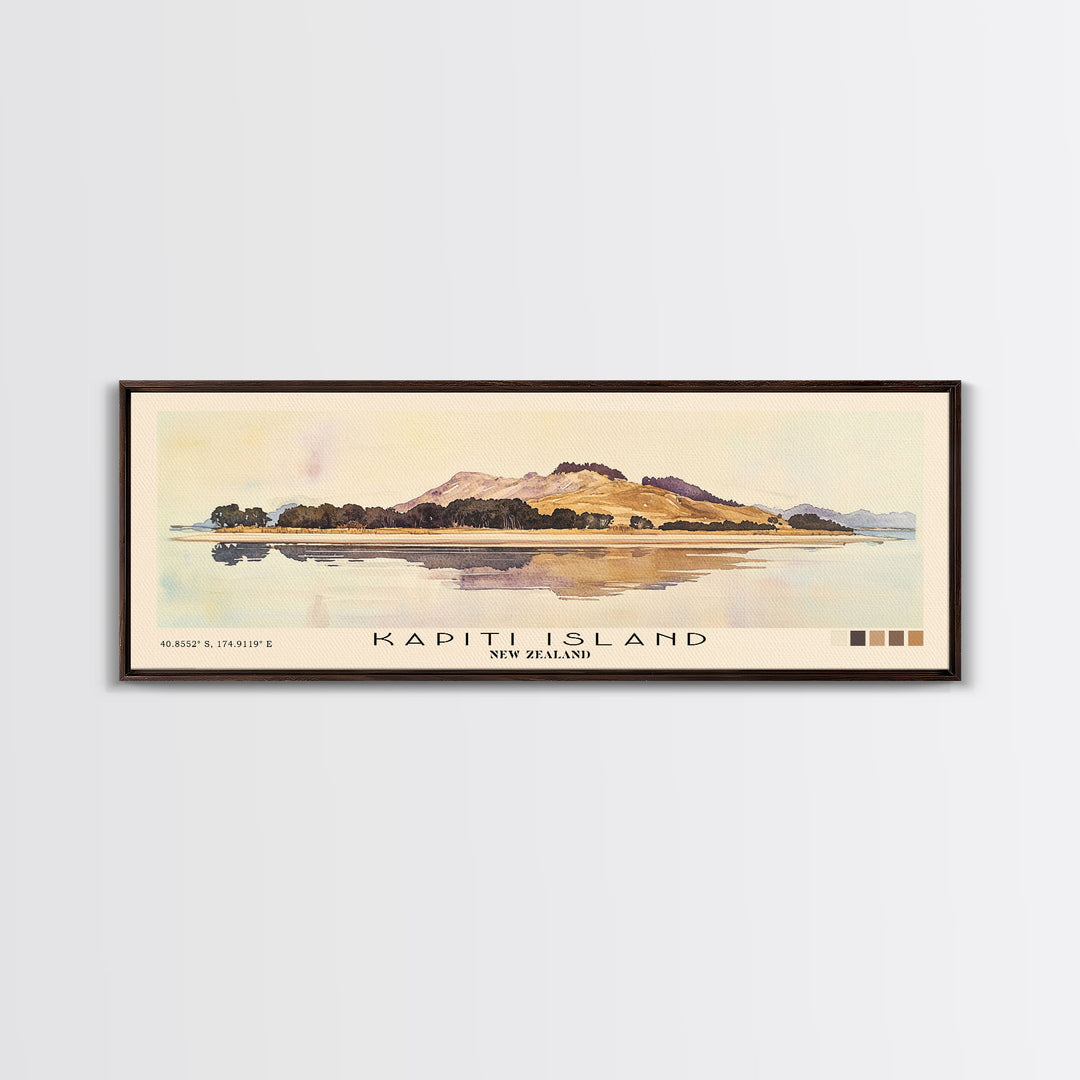 Kapiti Island, New Zealand Watercolor Print, Vacation Gift, New Zealand Wall Art, Beach Painting, Beach Decor, Beach Or Lakehouse Art