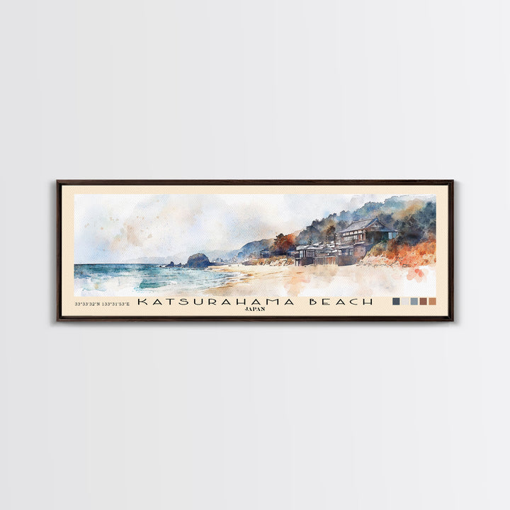 Katsurahama Beach, Japan Watercolor Print, Vacation Gift, Japan Wall Art, Vacation Wall Art, Vacatation Memories, Beach Decor, Beach Or Lakehouse Art