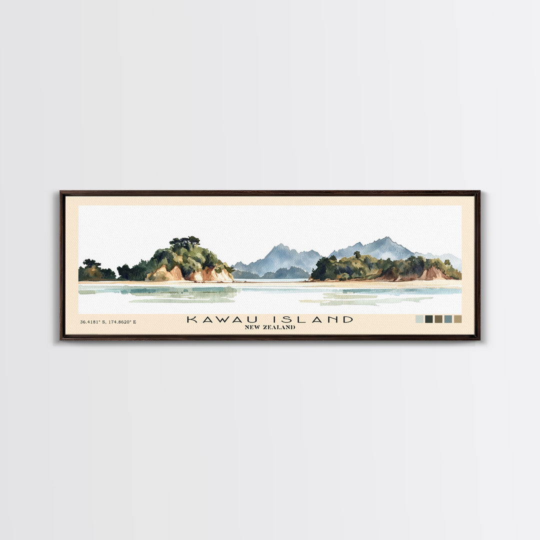Kawau Island, New Zealand Watercolor Beach Print, Vacation Gift, New Zealand Wall Art, Beach Painting, Beach Decor, Beach Painting