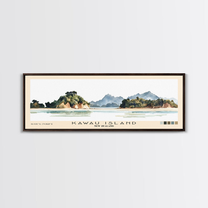 Kawau Island, New Zealand Watercolor Beach Print, Vacation Gift, New Zealand Wall Art, Beach Painting, Beach Decor, Beach Painting