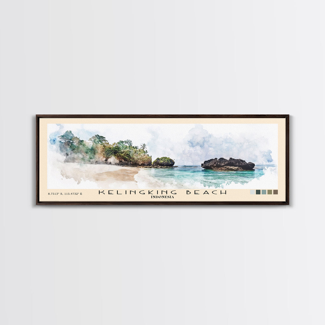 Kelingking Beach, Indonesia Watercolor Print, Vacation Gift, Indonesia Wall Art, Vacation Wall Art, Vacatation Memories, Beach Decor, Beach Or Lakehouse Art