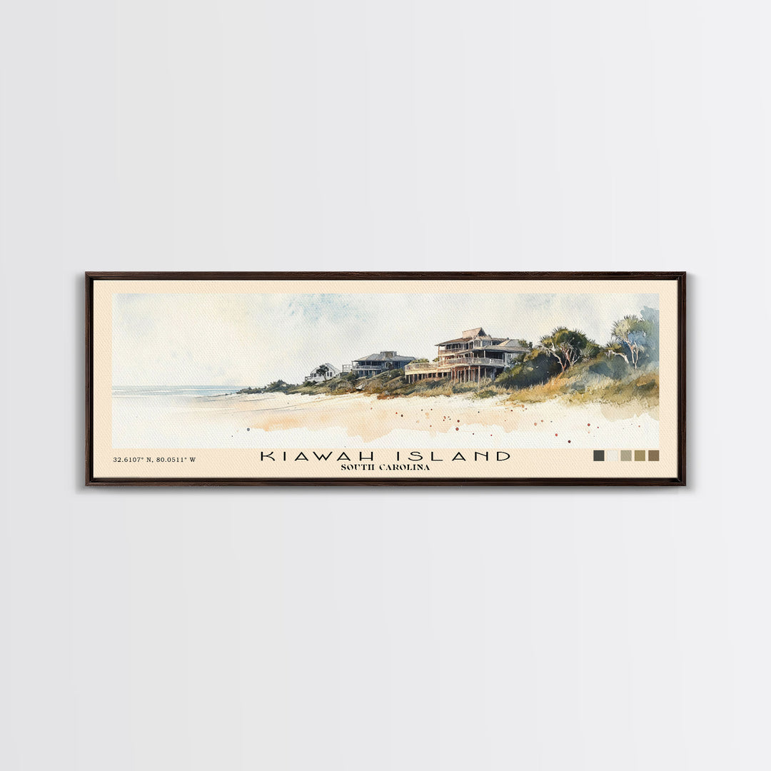 Kiawah Island, South Carolina Watercolor Print, Vacation Gift, South Carolina Wall Art, Beach Painting, Beach Decor, Large Wall Art, Wood Frame Art