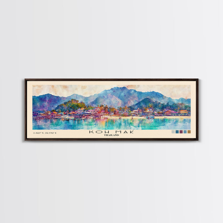 Koh Mak, Thailand Watercolor Print, Vacation Gift, Thailand Wall Art, Vacation Wall Art, Vacatation Memories, Beach Decor, Beach Or Lakehouse Art