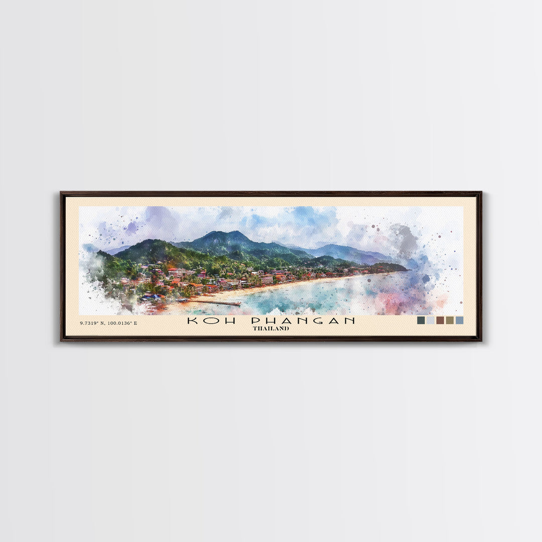 Koh Phangan, Thailand Watercolor Print, Vacation Gift, Thailand Wall Art, Beach Painting, Beach Decor, Beach Or Lakehouse Art