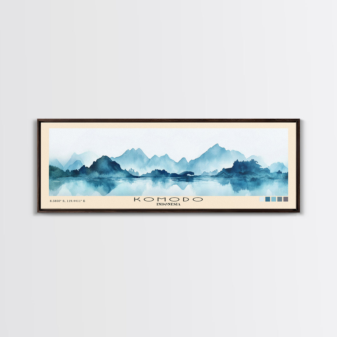 Komodo, Indonesia Watercolor Print, Vacation Gift, Indonesia Wall Art, Beach Painting, Beach Decor, Beach Or Lakehouse Art