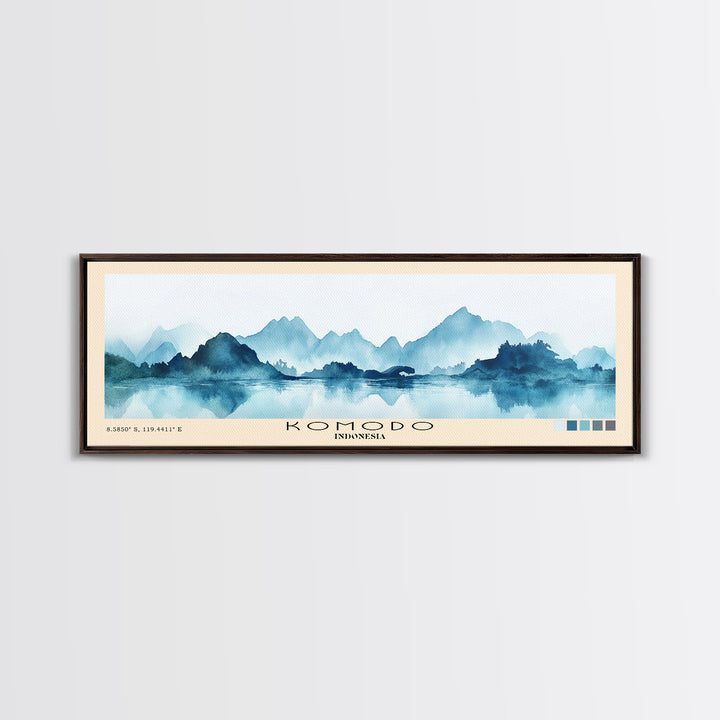 Komodo, Indonesia Watercolor Print, Vacation Gift, Indonesia Wall Art, Beach Painting, Beach Decor, Beach Or Lakehouse Art