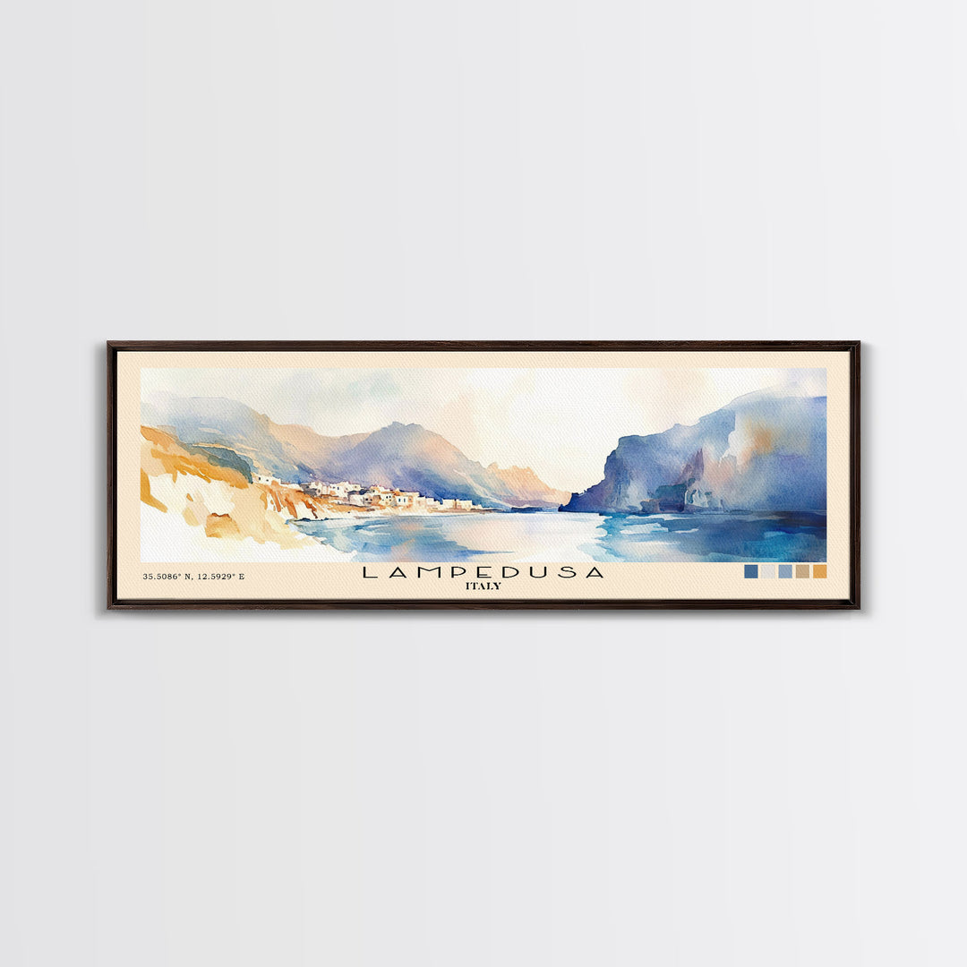 Lampedusa, Italy Watercolor Print, Vacation Gift, Italy Wall Art, Vacation Wall Art, Vacatation Memories, Beach Decor, Beach Or Lakehouse Art