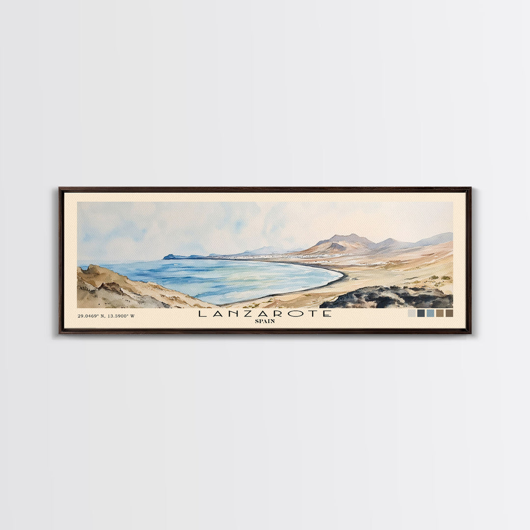 Lanzarote, Spain Watercolor Print, Vacation Gift, Spain Wall Art, Vacation Wall Art, Vacatation Memories, Beach Decor, Beach Or Lakehouse Art