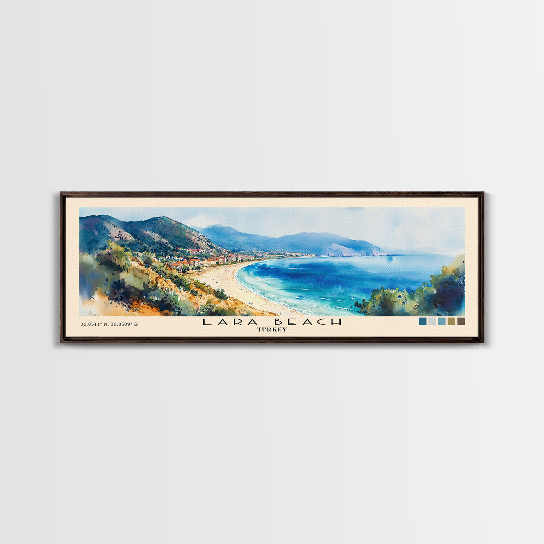 Lara Beach, Turkey Watercolor Print, Vacation Gift, Turkey Wall Art, Beach Painting, Beach Decor, Beach Or Lakehouse Art