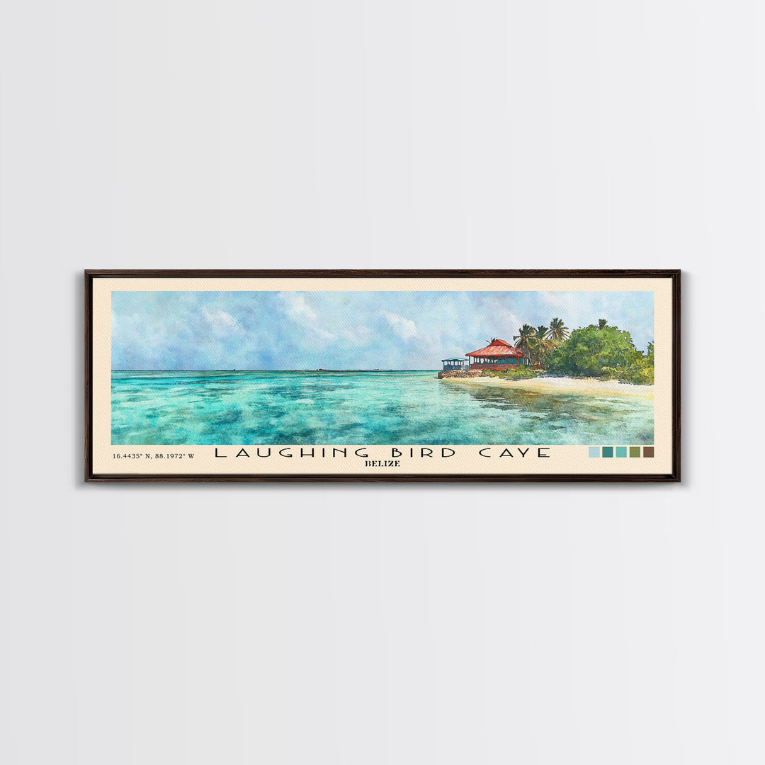 Laughing Bird Caye, Belize Watercolor Print, Vacation Gift, Belize Wall Art, Vacation Wall Art, Vacatation Memories, Beach Decor, Beach Or Lakehouse Art
