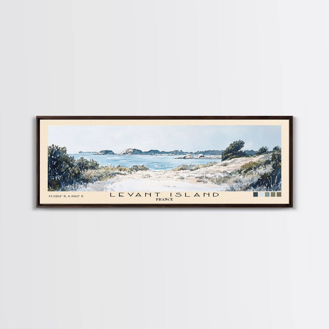 Levant Island, France Watercolor Beach Print, Vacation Gift, France Wall Art, Beach Painting, Beach Decor, Beach Painting