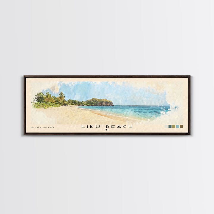 Liku Beach, Fiji Watercolor Print, Vacation Gift, Fiji Wall Art, Beach Painting, Beach Decor, Beach Or Lakehouse Art