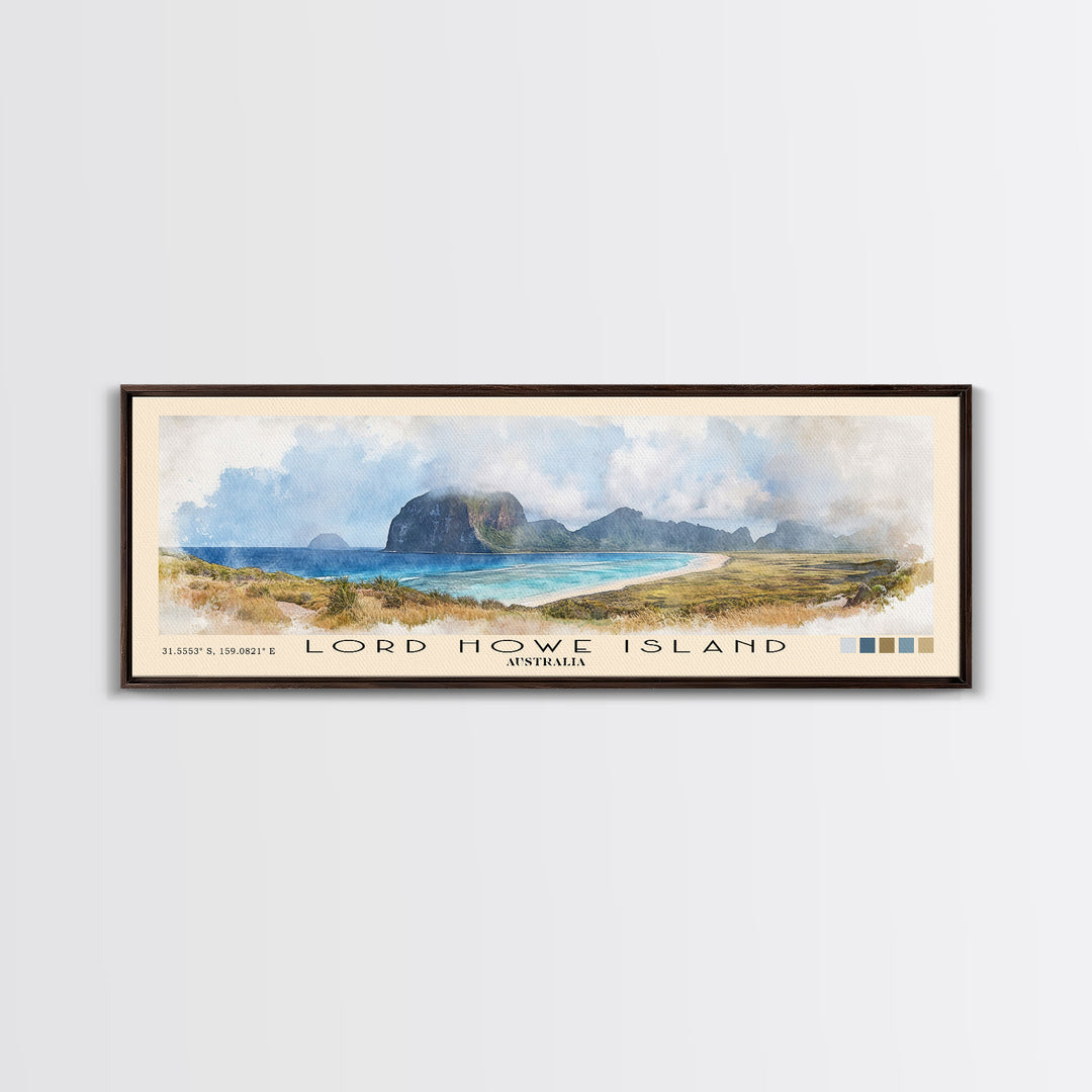 Lord Howe Island, Australia Watercolor Beach Print, Vacation Gift, Australia Wall Art, Beach Painting, Beach Decor, Beach Painting