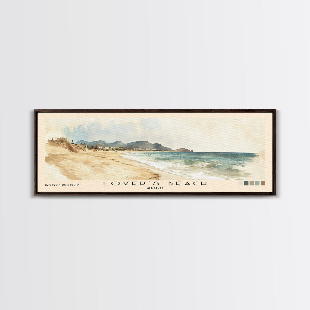 Lover’s Beach, Mexico Watercolor Print, Vacation Gift, Mexico Wall Art, Beach Painting, Beach Decor, Beach Or Lakehouse Art