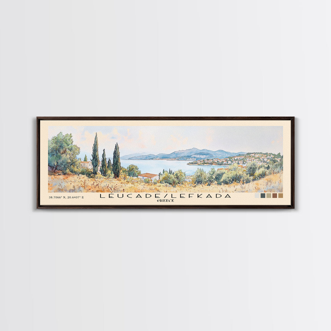 Léucade/Lefkada, Greece Watercolor Print, Vacation Gift, Greece Wall Art, Beach Painting, Beach Decor, Beach Or Lakehouse Art