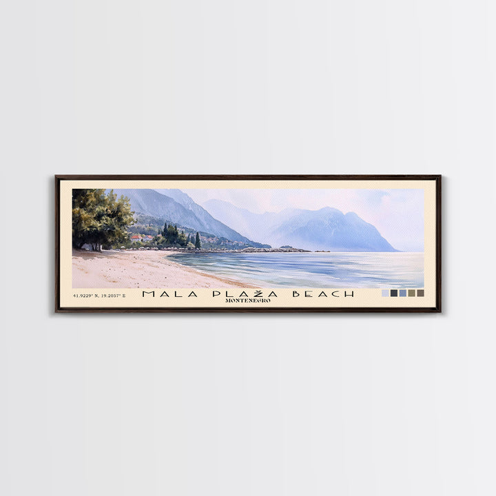 Mala Plaža Beach, Montenegro Watercolor Print, Vacation Gift, Montenegro Wall Art, Vacation Wall Art, Vacatation Memories, Beach Decor, Beach Or Lakehouse Art