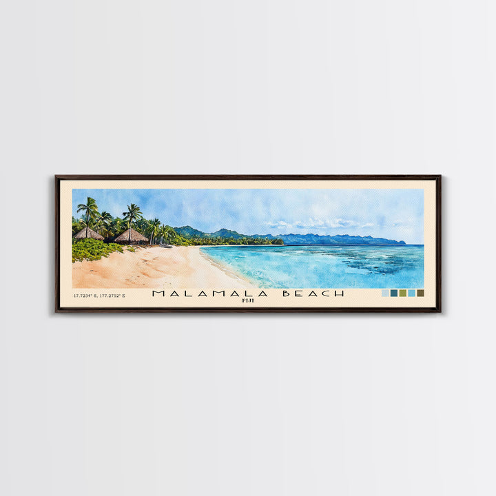 Malamala Beach, Fiji Watercolor Print, Vacation Gift, Fiji Wall Art, Beach Painting, Beach Decor, Beach Or Lakehouse Art
