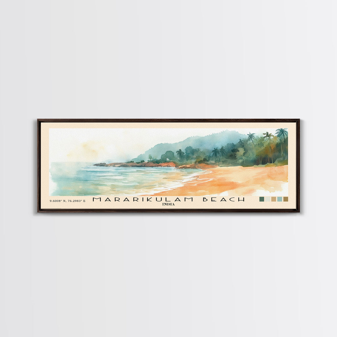 Mararikulam Beach, India Watercolor Print, Vacation Gift, India Wall Art, Vacation Wall Art, Vacatation Memories, Beach Decor, Beach Or Lakehouse Art