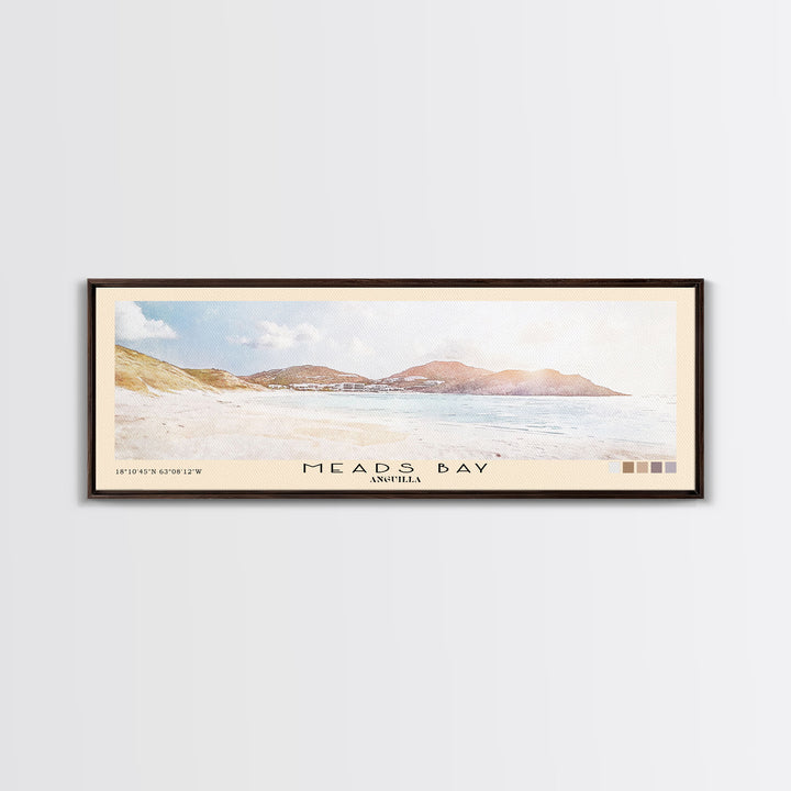 Meads Bay, Anguilla Watercolor Print, Vacation Gift, Anguilla Wall Art, Beach Painting, Beach Decor, Large Wall Art, Wood Frame Art