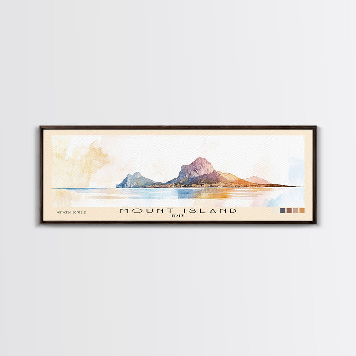 Mount island, Italy Watercolor Print, Vacation Gift, Italy Wall Art, Vacation Wall Art, Vacatation Memories, Beach Decor, Beach Or Lakehouse Art