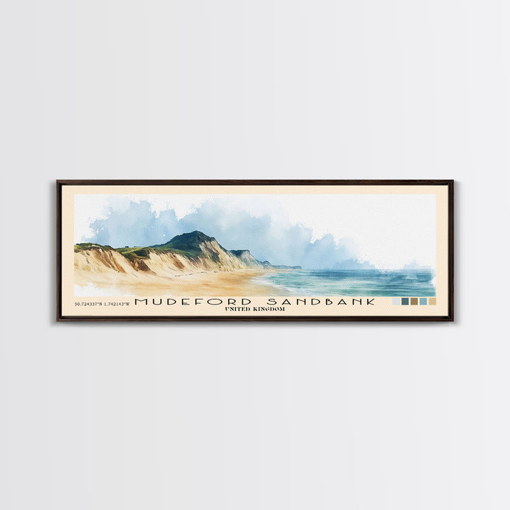 Mudeford Sandbank, United Kingdom Watercolor Beach Print, Vacation Gift, United Kingdom Wall Art, Beach Painting, Beach Decor, Beach Painting