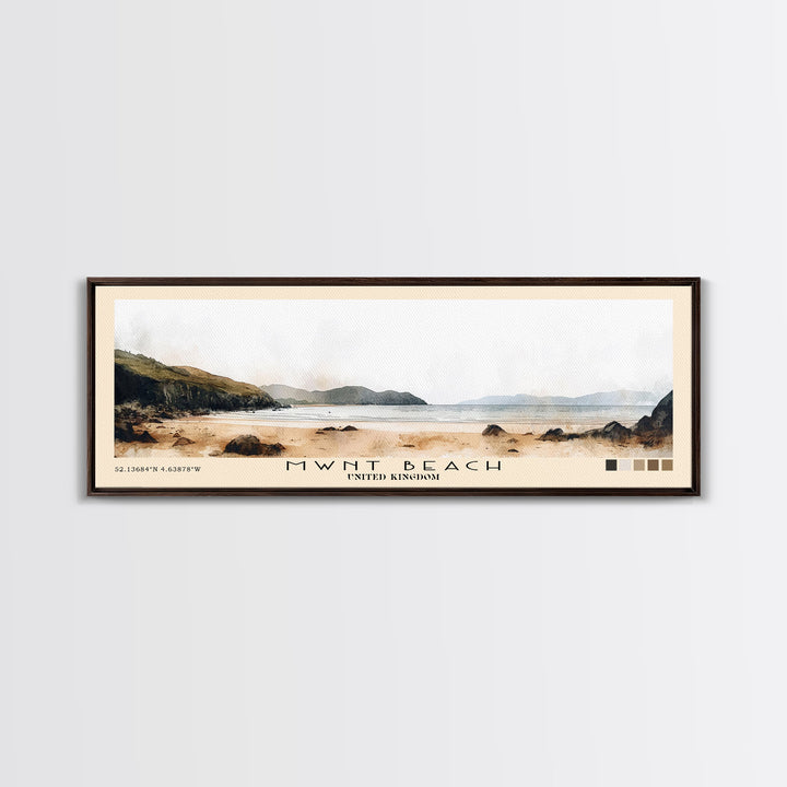 Mwnt Beach, United Kingdom Watercolor Print, Vacation Gift, United Kingdom Wall Art, Beach Painting, Beach Decor, Beach Or Lakehouse Art